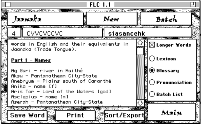 Fantasy Language Creator Hypercard Stack