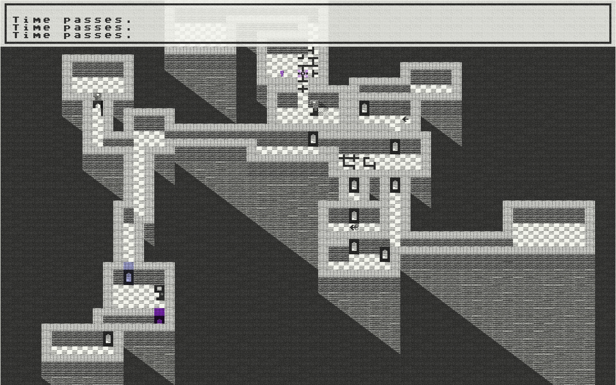 a screenshot of a top-down low fi roguelike dungeon game