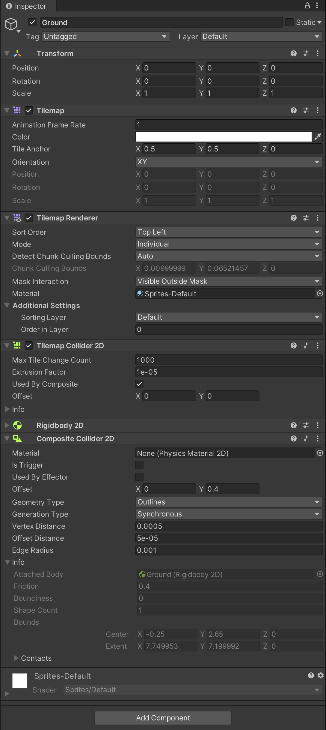 image of unity inspector